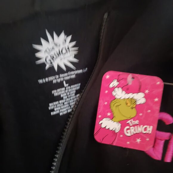 The Grinch Zip Up Hoodie Black Size Large - Picture 3 of 4